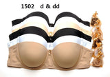 PACK OF 6 WOMEN'S BRA PLUS SIZE STRAPLESS UNDERWIRE T-SHIRT BRAS ALL DAY COMFORT 1502 D DD