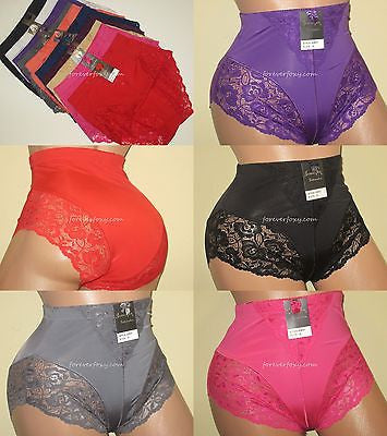 6 or 4 High Waist Briefs Tummy Control Girdles Lace Shaper Panties 63031 S-5XL