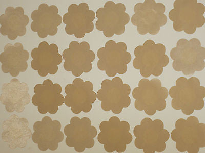 50 Pairs BREAST Nipple PETAL COVER New SATIN Pasties One Size Beige Fullness