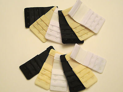 6 Bras Extension 3 Hooks Extenders 2 Black 2 White 2 Beige Multi-colors One Size